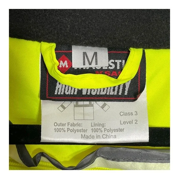 Majestic High Visibility Safety Jacket Class 3 Yellow Workwear Mens M - Picture 11 of 15